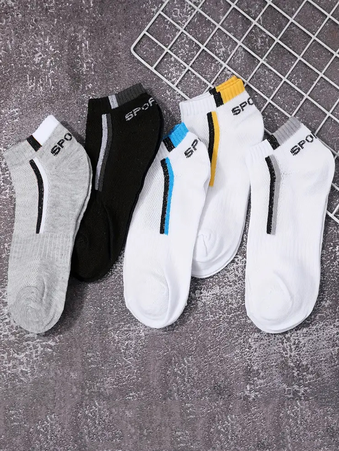 30Pairs Men's Color-block Mesh - Ankle Sock Low Cut のレビューと価格