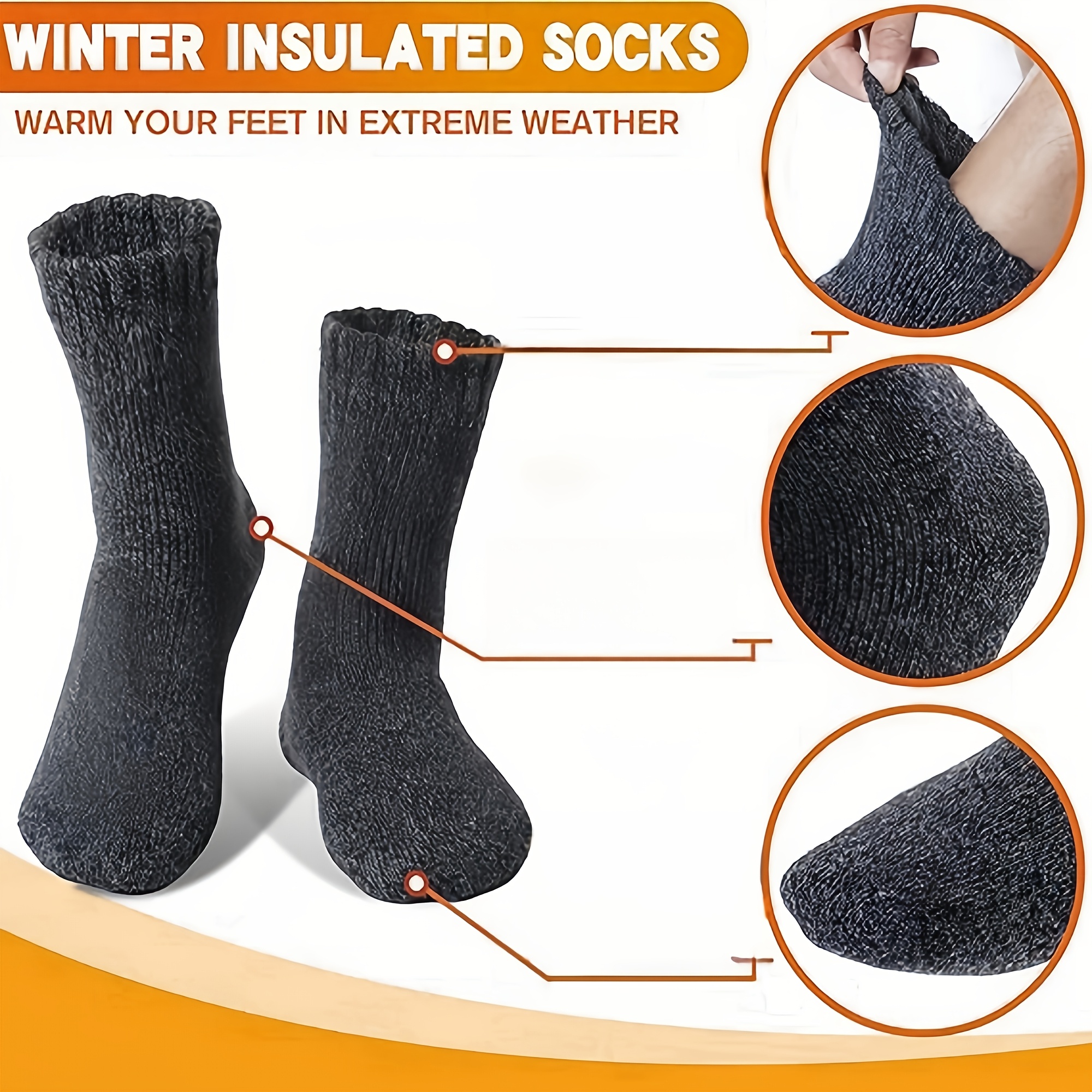 Three Pairs of Men'S Black Soc - Thermal Sock Winter のレビューと価格