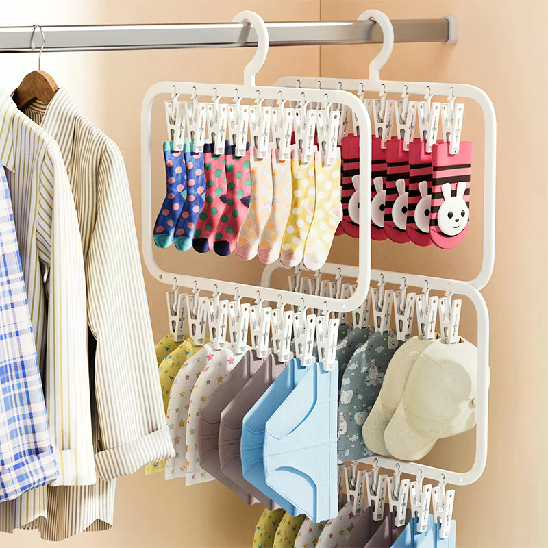 Multi-clip Sock Drying Rack Mu - Sock Organizer Tray のレビューと価格