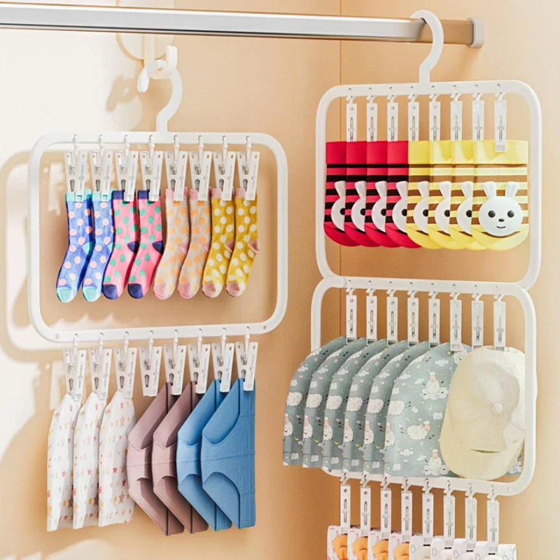 Multi-clip Sock Drying Rack Mu - Sock Organizer Tray のレビューと価格