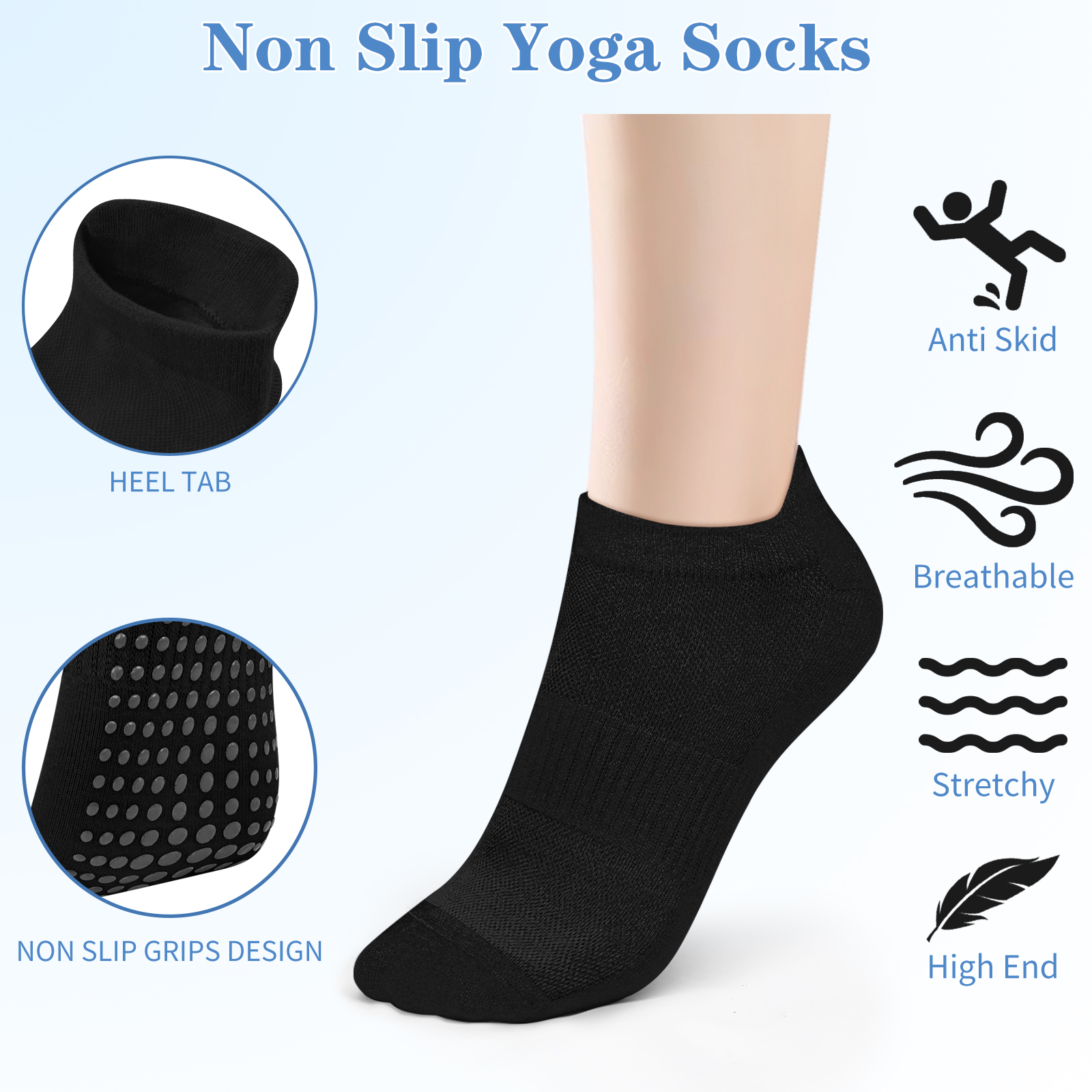 3 Pairs Yoga Socks Women Cotto - No Show Sock Women のレビューと価格
